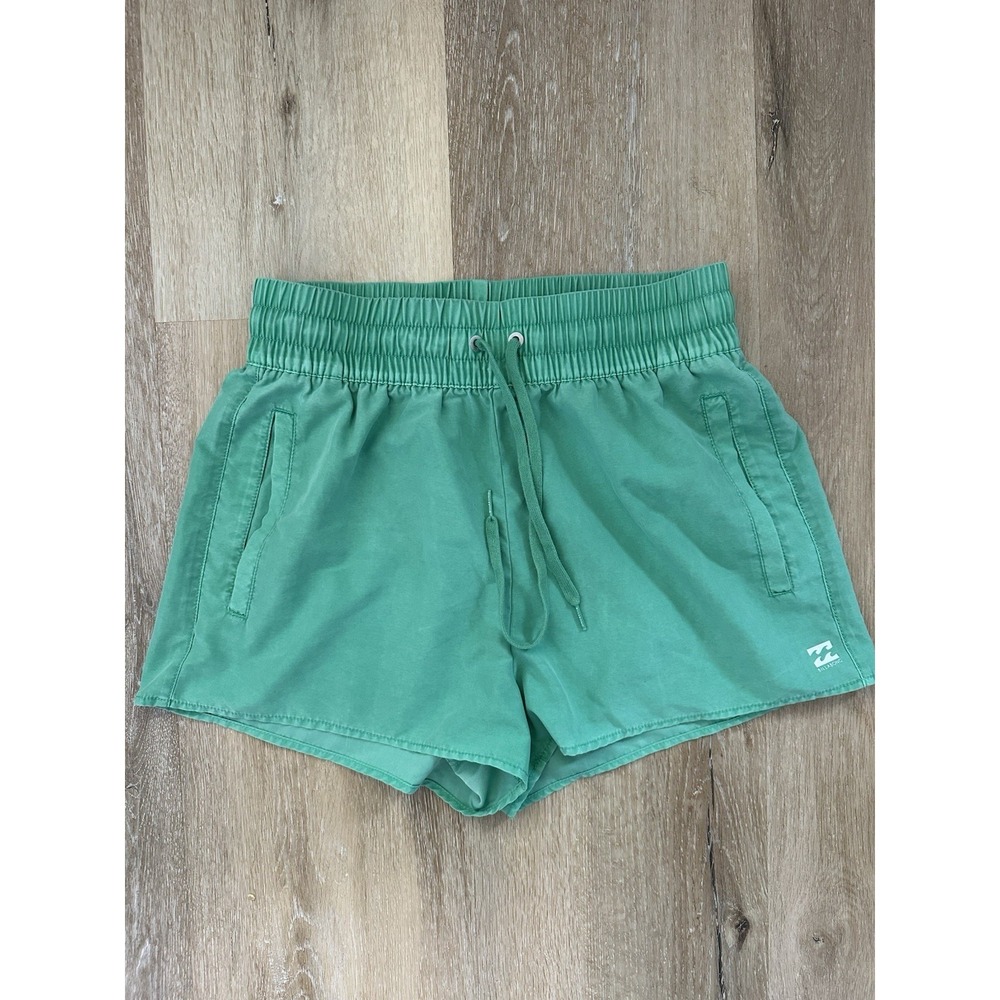 Billabong Women's Green Elastic Waist Drawstring Beach Shorts Size Medium